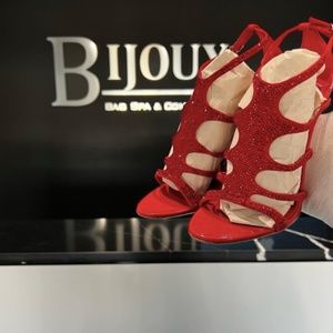 Guiseppe Zanotti Red Sequin Heels